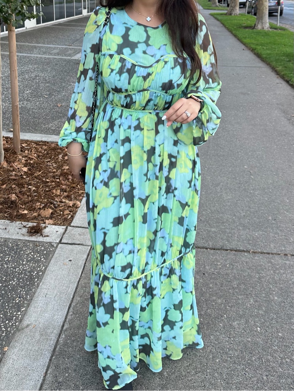 Floral Chiffon Maxi Dress